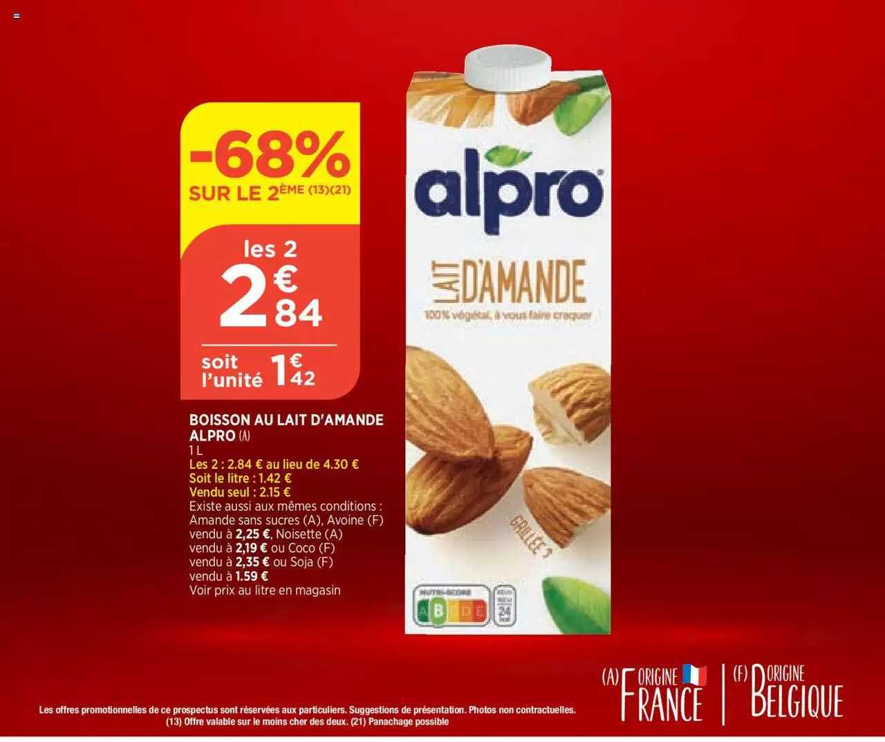 boisson au lait d'amande alpro