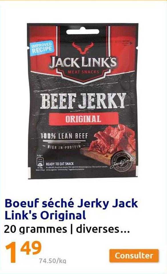 bœuf séché jerky jack link's original