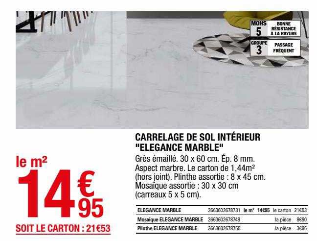 carrelage de sol intérieur "élégance marble"