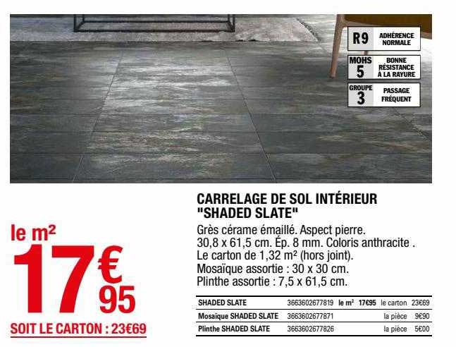 carrelage de sol intérieur "shaded slate"