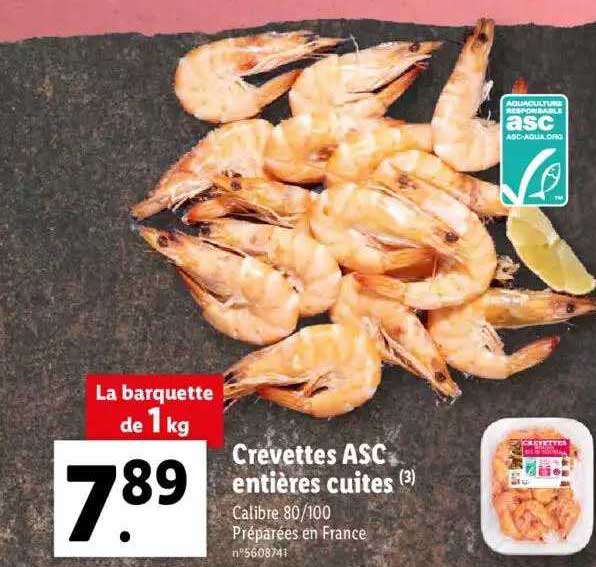 Crevettes Asc Entières Cuites