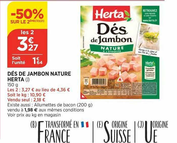 Dés De Jambon Nature Herta