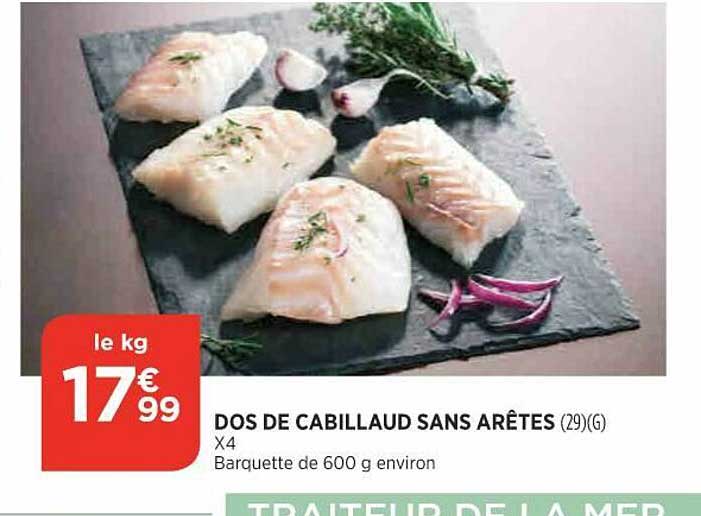 dos de cabillaud sans arêtes