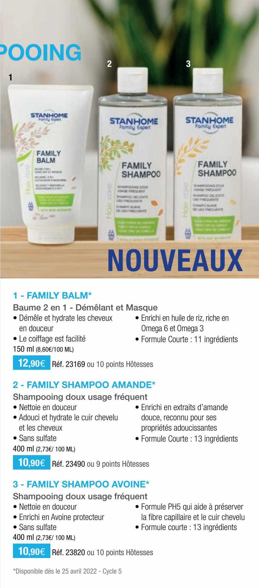 family balm, family shampoo amande ou avoine