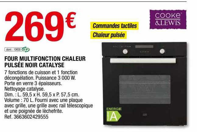 four multifonction chaleur pulsée noir catalyse cooke & lewis