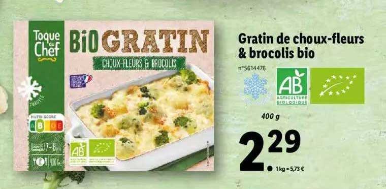 gratin de choux-fleurs & brocolis bio
