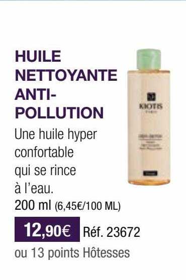 huile nettoyante anti-pollution
