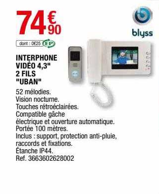 Interphone Vidéo 4,3" 2 Fils "uban"