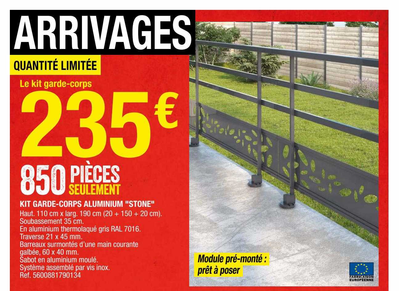 kit garde-corps aluminium "stone"