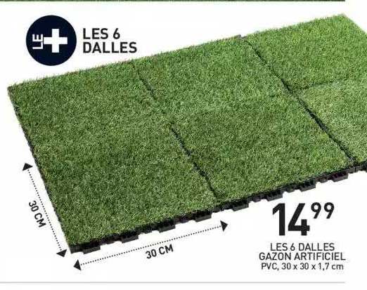les 6 dalles gazon artificiel pvc