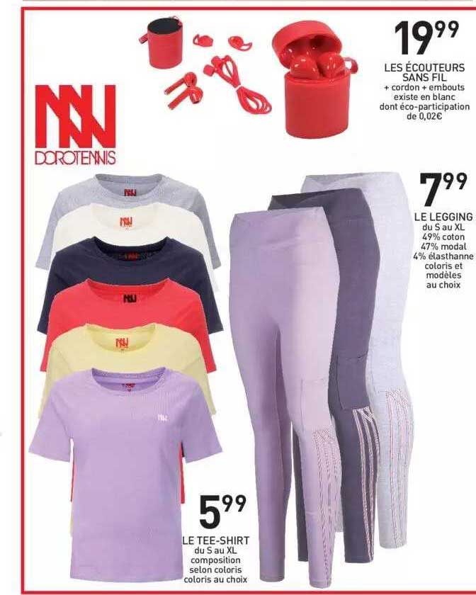 Les écouteurs Sans Fil, Le Legging, Le Tee-shirt