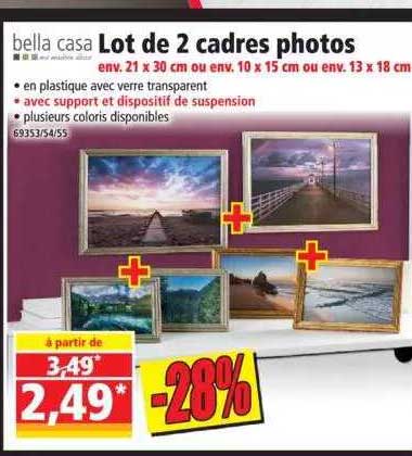 Lot De 2 Cadres Photos Bella Casa