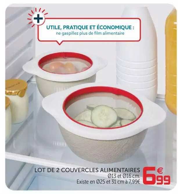 lot de 2 couvercles alimentaires