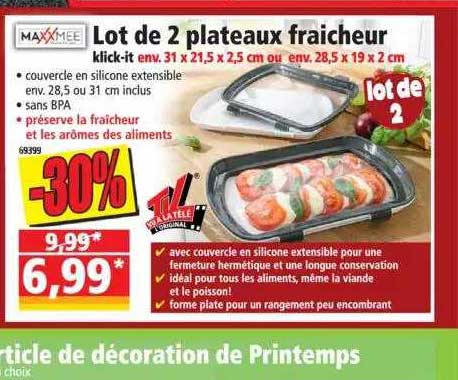 Lot De 2 Plateaux Fraîcheur Klick-it Maxxmee