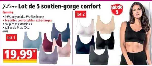 lot de 5 soutien-gorge confort j-line