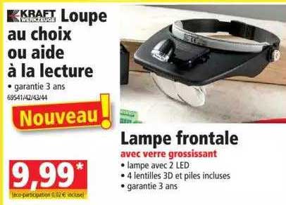loupe au choix ou aide à la lecture kraft werkzeuge, lampe frontale