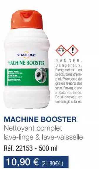 machine booster nettoyant complet lave-linge & lave-vaisselle
