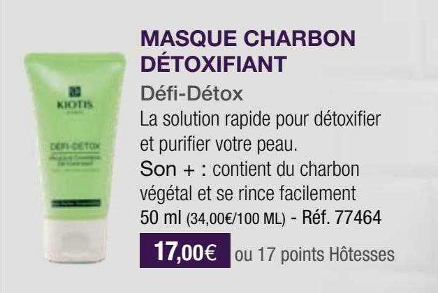masque charbon détoxifiant défi-détox kiotis