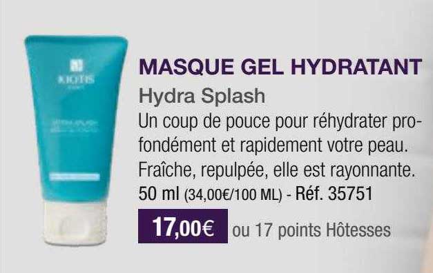 masque gel hydratant hydra splash