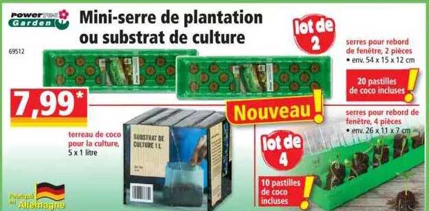 mini-serre de plantation ou substrat de culture powertec garden