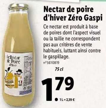 Nectar De Poire D'hiver Zéro Gaspi