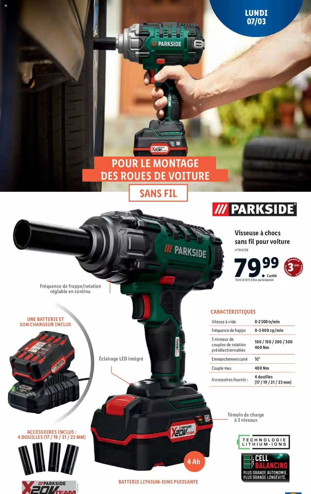 parkside visseuse à chocs sans fil pour voiture