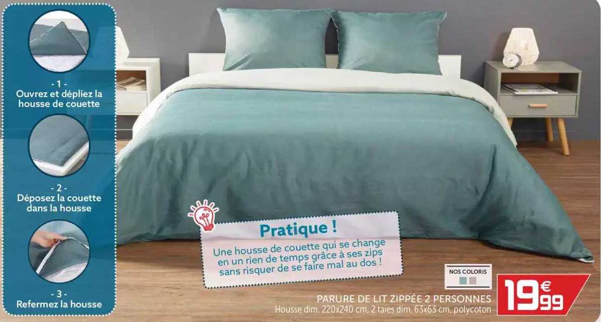 parure de lit zippée 2 personnes