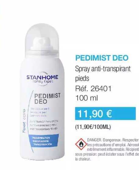 pedimist deo spray anti-transpirant pieds