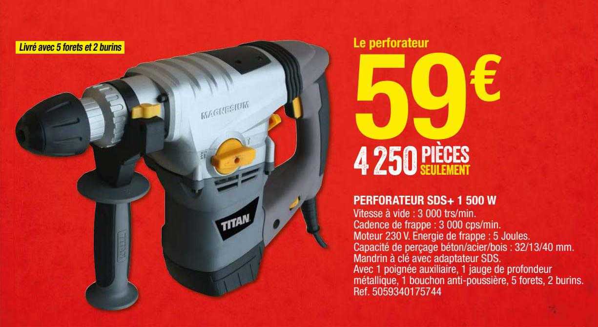 perforateur sds+ 1500 w titan