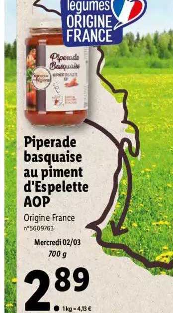 piperade basquaise au piment d'espelette aop
