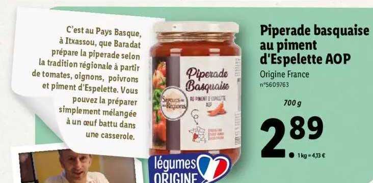 piperade basquaise au piment d'espelette aop