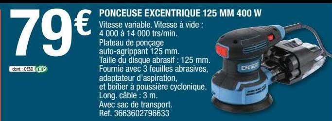 ponceuse excentrique 125 mm 400 w