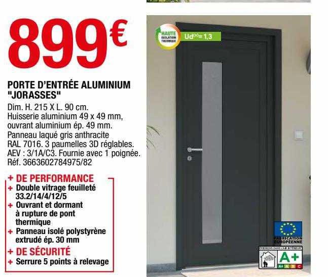 porte d'entrée aluminium "jorasses"