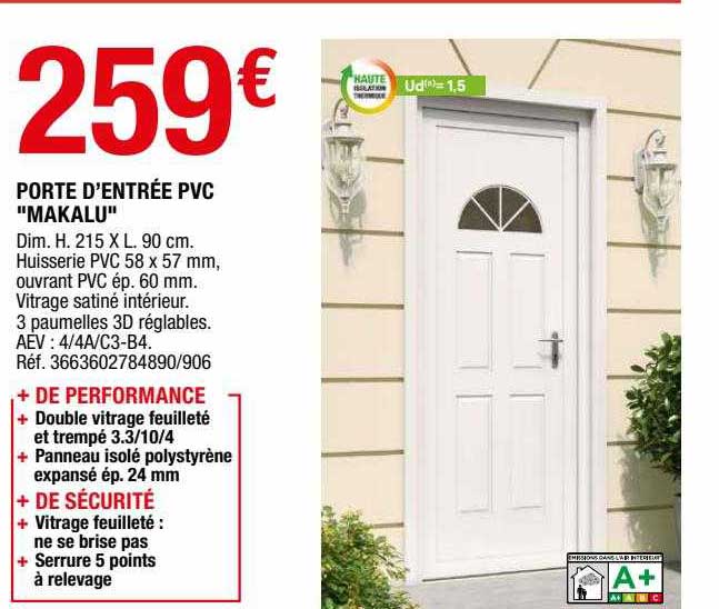 porte d'entrée pvc "makalu"