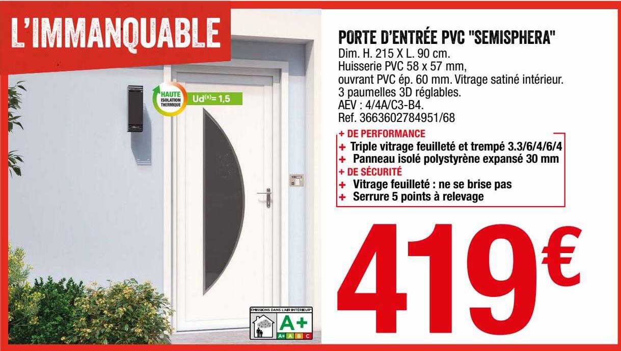 porte d'entrée pvc "semisphera"