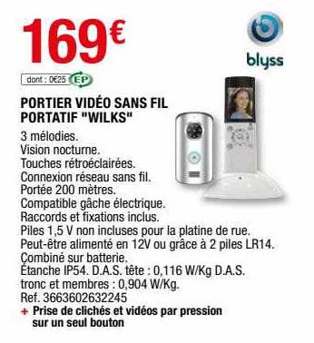 portier vidéo sans fil portatif "wilks"