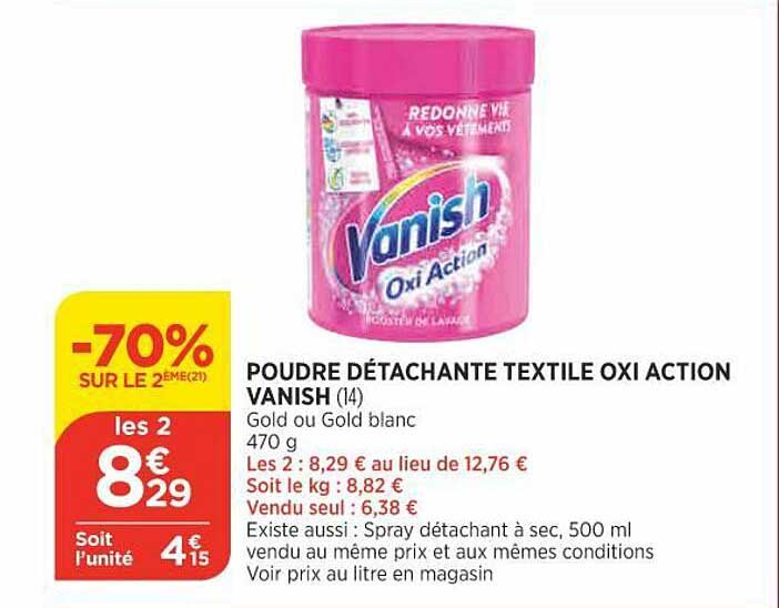 poudre détachante textile oxi action vanish