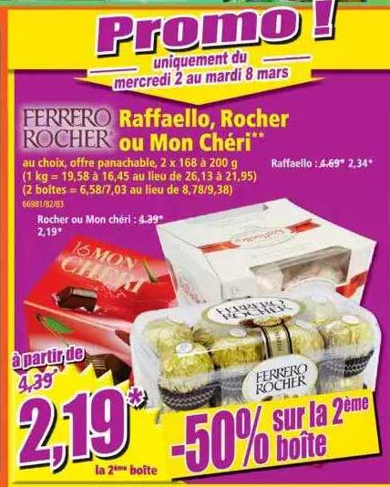 raffaello, rocher ou mon chéri ferrero rocher