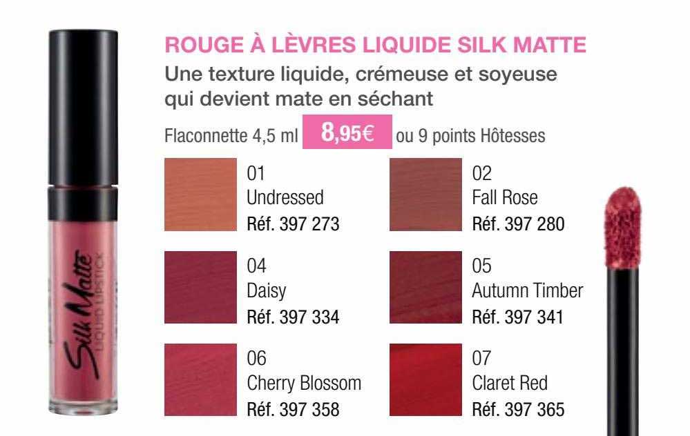 rouge à lèvres liquide silk matte