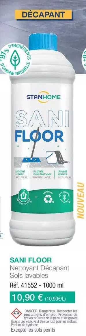 sani floor nettoyant décapant sols lavables
