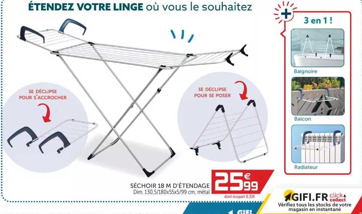 séchoir 18 m d'étendage