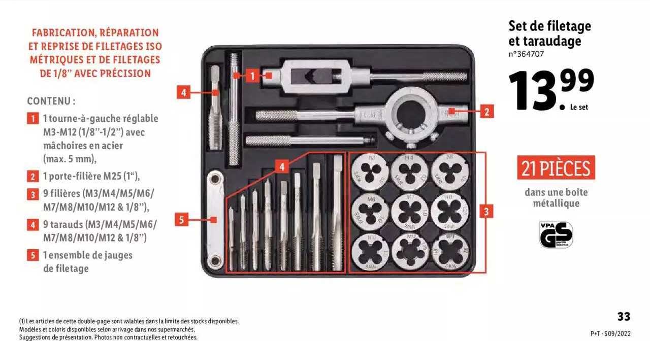 set de filetage et taraudage