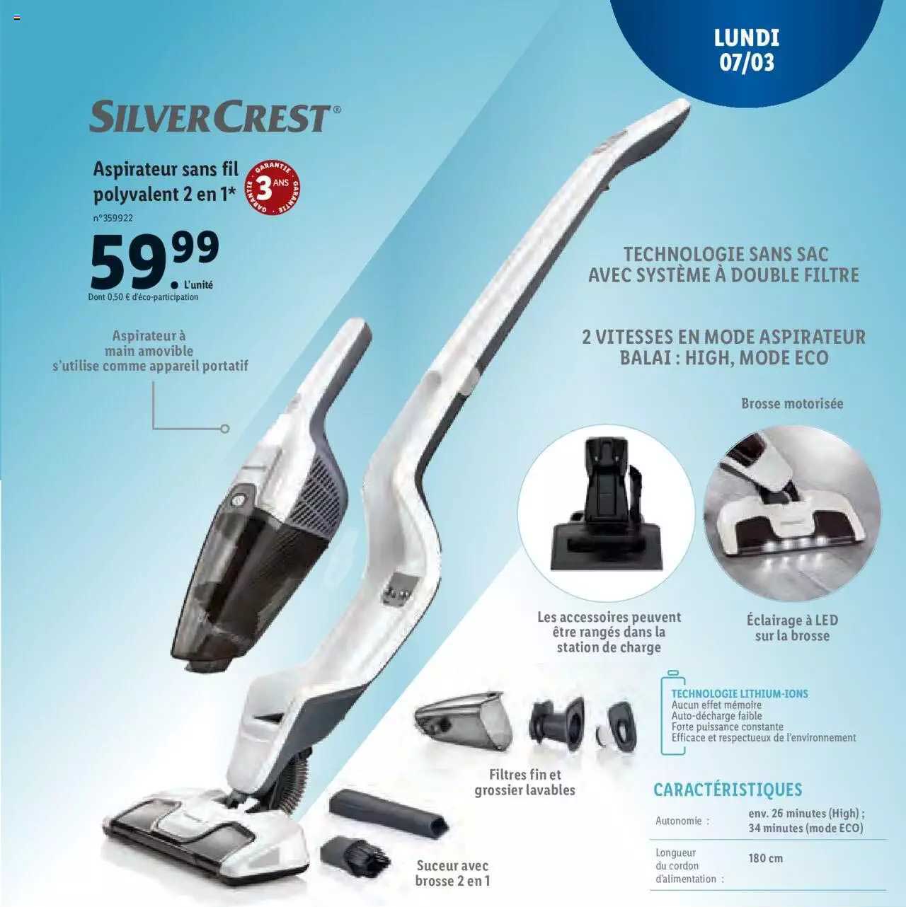 silvercrest aspirateur sans fil polyvalent 2en1