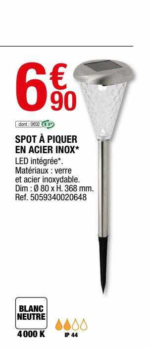 spot à piquer en acier inox