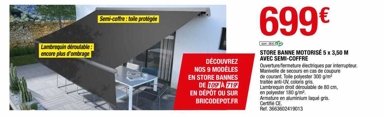 store banne motorisé 5 avec semi-coffre