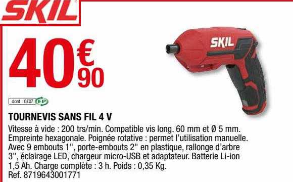 Tournevis Sans Fil 4 V Skil