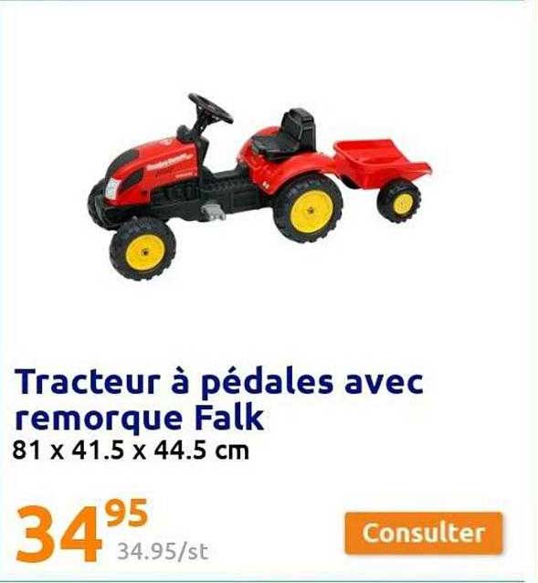 tracteur à pédales avec remorque falk