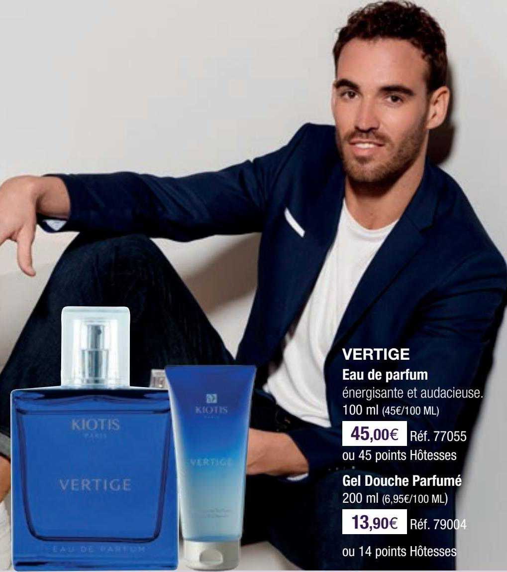 vertige eau de parfum gel douche parfumé kiotis