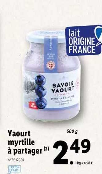 yaourt myrtille à partager