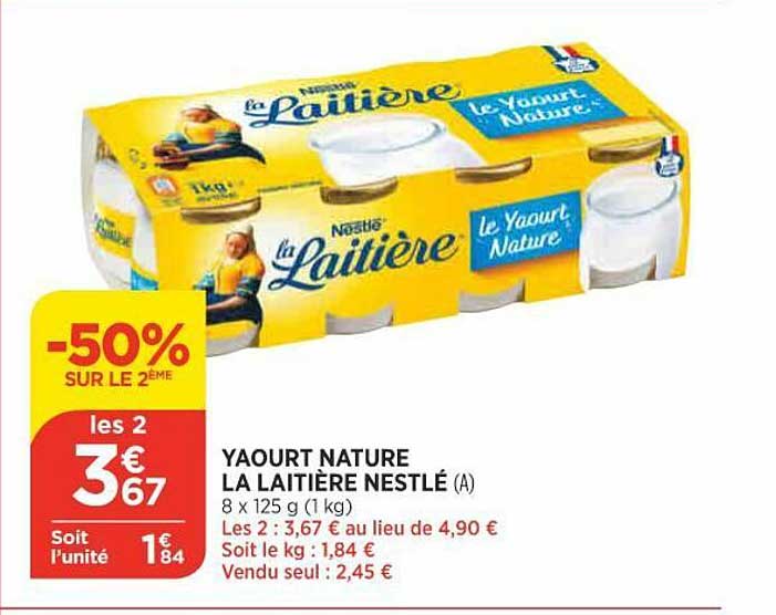 Yaourt Nature La Laitière Nestlé